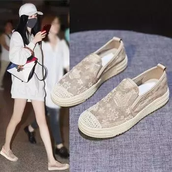 Повседневная женская обувь в продаже с шикарной элегантной плоской подошвой по акции, женская теннисная обувь из холста, модный тренд на низкие кеды 2024 года 35