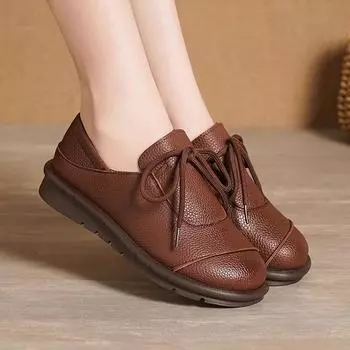 Повседневная женская обувь женская обувь осенние туфли-сабо на платформе с круглым носком модис летнее платье осенние криперы новые мокасины 2024 г. с ажурным узором 35 коричневый
