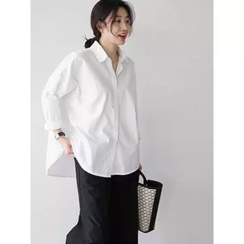 Повседневная женская рубашка Удобная и универсальная белая рубашка Женские топы Свободный повседневный дизайн Sense Niche Temperament Элегантный модный топ S белый