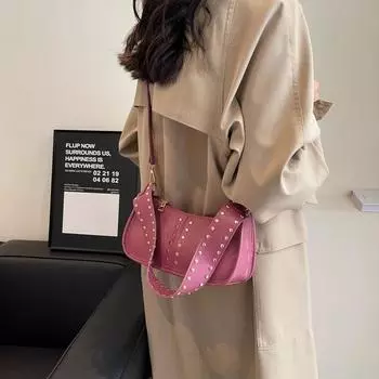 Повседневная женская сумка через плечо из искусственной кожи высокого качества с внутренним карманом на молнии