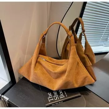 Повседневная женская сумка для поездок на работу, большая вместимость, новинка 2024 года, универсальная сумка-мессенджер на одно плечо, женская сумка-пельмень чёрный