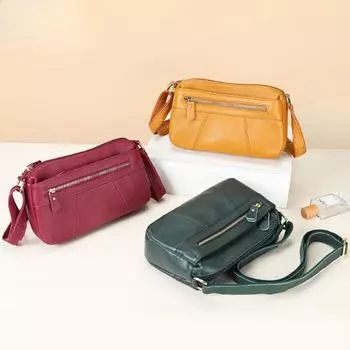 Повседневная женская сумка из натуральной кожи, сумка через плечо для поездок на работу, модная и простая сумка на одно плечо из натуральной кожи