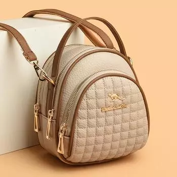 Повседневная женская сумка-мессенджер через плечо, модная цветная кожаная многослойная сумка на молнии, женская дорожная сумка для мобильного телефона и кошелек