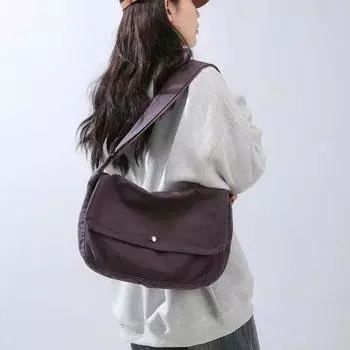 Повседневная женская сумка-мессенджер через плечо, винтажная холщовая подростковая сумка-тоут, большая вместимость, молодежная сумка на плечо