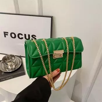 Повседневная женская сумка с ромбом 2024 года, новая маленькая свежая сумка-мессенджер, модная и простая сумка через плечо, текстурированная маленькая квадратная сумка чёрный