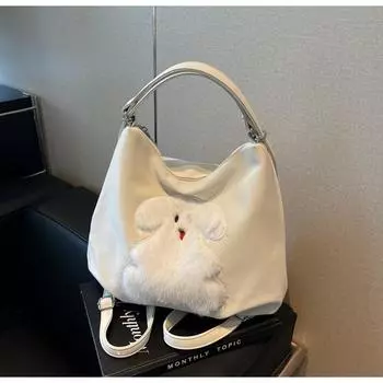 Повседневная женская сумка-тоут большой вместимости 2024 года, новая осенне-зимняя универсальная сумка трехцелевого назначения, рюкзак через плечо на одно плечо