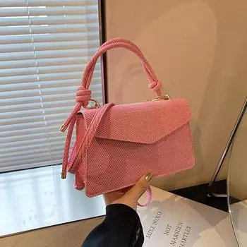 Повседневная женская сумка в иностранном стиле, лето 2024, новый тренд, модная переносная сумка через плечо, простая сумка-мессенджер, маленькая квадратная сумка для женщин чёрный