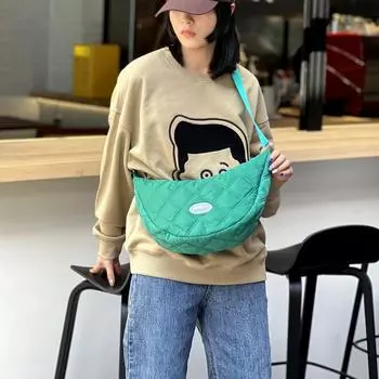 Повседневная женская сумка в клетку, ржавая линия, хлопковая сумка, нейлоновая сумка для пельменей, большая вместимость, сумка через плечо One Size белый