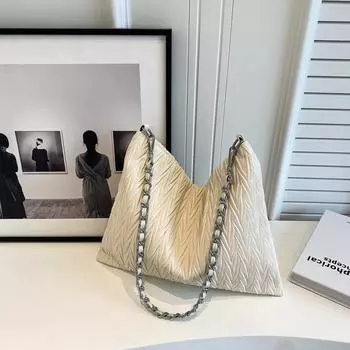 Повседневная женская сумка-ведро из мягкой кожи, летняя, новая, универсальная, с цепочками, сумка через плечо, модная, большая вместительная сумка через плечо (30cm<Max Length<50cm)