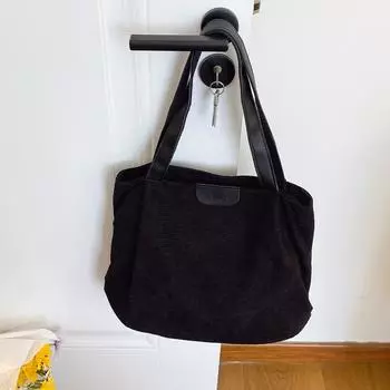 Повседневная женская сумка весна-лето новая модная ретро-сумка простая женская сумка большой вместимости универсальная сумка-тоут чёрный