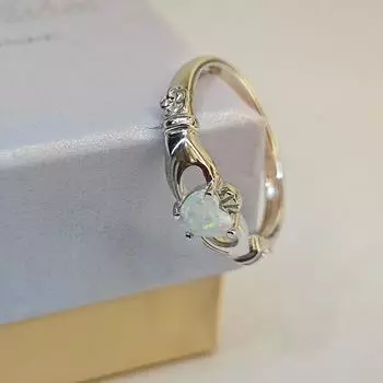 Повседневное кольцо из стерлингового серебра 925 пробы с опалом для женщин, модные ювелирные изделия, изысканные кольца в форме сердца из стерлингового серебра 5