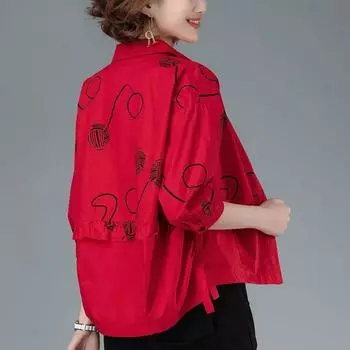 Повседневное пальто большого размера с принтом для женщин, легкое и дышащее для женщин M чёрный