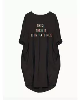 Повседневное платье больших размеров, женское легкое эластичное мешковатое платье с леопардовым принтом и длинными рукавами и круглым вырезом, с карманами 1XL чёрный