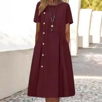 Повседневное платье миди на пуговицах S небесно-голубой