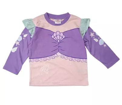 Повседневное платье принцессы с длинным рукавом Рапунцель Ариэль Джерси Одежда для детей Девочки [Disney] Футболка детская