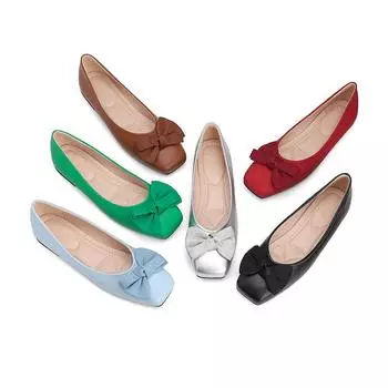 Повседневные балетки для женщин, удобные балетки с закрытым квадратным носком, нескользящие рабочие нарядные туфли, легкие женские туфли из искусственной кожи для ходьбы 35 чёрный
