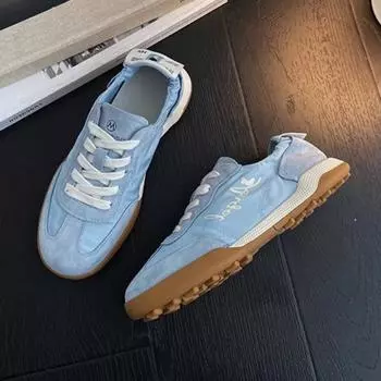 Повседневные балетки с мягкой подошвой, женские, удобные, 2024, новые, простые, дышащие, однотонные туфли на плоской подошве для женщин, летнее время 35 синий