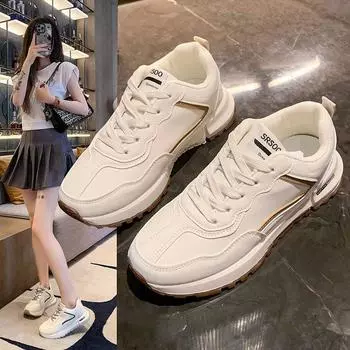 Повседневные белые туфли на плоской подошве Весна и лето Сотня с одинарными туфлями Нескользящие женские туфли Повседневные кроссовки 35 серый