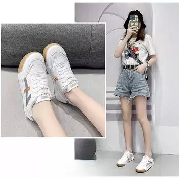 Повседневные белые туфли женские дышащие туфли на плоской подошве 35 серый