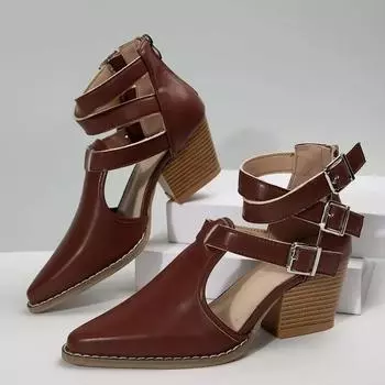 Повседневные ботильоны с острым носком для женщин на высоком каблуке, универсальная мягкая кожаная женская удобная обувь, женская обувь 36-43 38