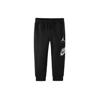 Повседневные брюки Jordan Solid Color Fleece Cuffs Drawstring, детские штаны, черные JD2142078GS-001 S