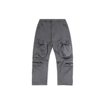 Повседневные брюки Li Ning Anti-Five Series с несколькими карманами и полосатым логотипом, серые AKXQ495-1 L