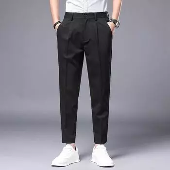 Повседневные брюки, мужские девять прямых тонких весенне-осенних деловых мужских брюк, летние брюки 28