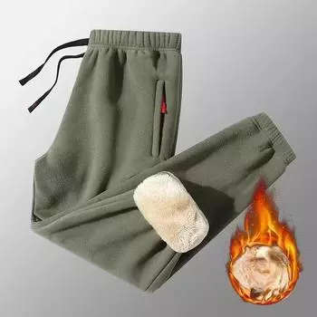 Повседневные брюки мужские осенне-зимние утепленные брюки из овечьей шерсти, трендовые свободные, большого размера, удобные, красивые, теплые, длинные брюки M