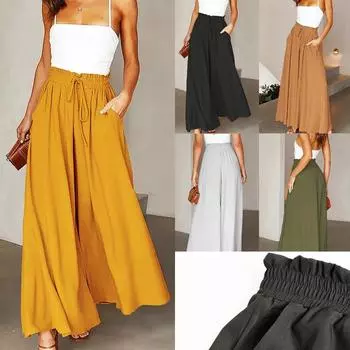 Повседневные брюки однотонные, женские, для поездок на работу, большого размера, с высокой талией, облегающие, широкие брюки S темно-зеленого