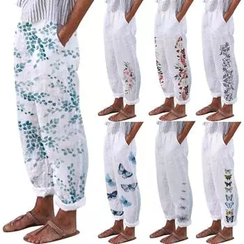 Повседневные брюки Omen с карманами и эластичной резинкой на талии, свободные длинные брюки, брюки L циан