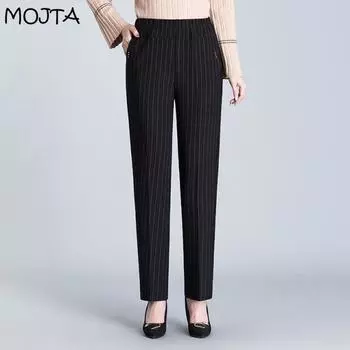 Повседневные брюки оверсайз, женские длинные свободные брюки с высокой талией, женские весенне-осенние брюки, женские эластичные брюки XL