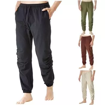 Повседневные брюки с эластичной резинкой на талии, леггинсы для йоги, спортивные брюки XXXL чёрный