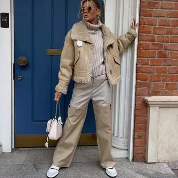 Повседневные брюки в стиле пэчворк Clash. Простые свободные рабочие брюки. Прямые брюки на пуговицах Spice Girls Hundred. L чёрный