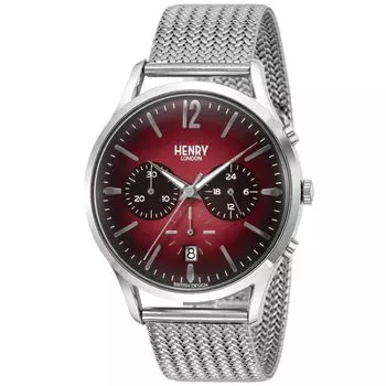 Повседневные часы Chancery Silver [Henry London] HL41-CM-0101 мужские [Товар] красный