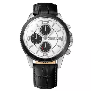 Повседневные часы Mondo Solar Black [Angel Clover] NMOS44SBWH-BK мужские белый