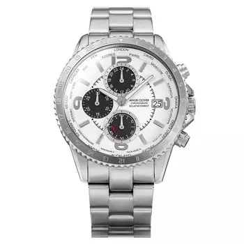 Повседневные часы Mondo Solar NMOS44SSWH Silver [Angel Clover] Мужские белый