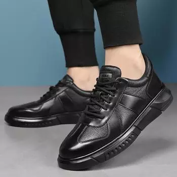 Повседневные черные мужские кроссовки для сноуборда Удобные и модные модели Для отдыха на улице, прогулок, ежедневных упражнений Молодежная качественная обувь 38 чёрный