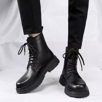 Повседневные деловые мужские ботинки в классическом стиле ретро для отдыха на открытом воздухе, для прогулок, для офиса, черного цвета, для взрослых и молодежи. Популярная обувь. 38 чёрный