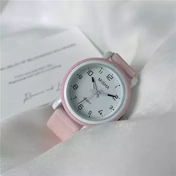 Повседневные детские часы с силиконовым ремешком, классические повседневные спортивные милые детские часы для девочек, мальчиков, школьников, кварцевые наручные часы в подарок розовый