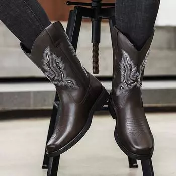 Повседневные длинные мужские ботинки Модный новый стиль дизайна Отдых на природе Бизнес вечеринка Повседневный офис мотоцикл Взрослые туфли 39-46 39 чёрный