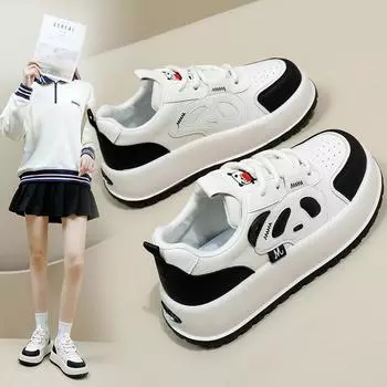 Повседневные дышащие кроссовки для женщин, уличные противоскользящие кроссовки из искусственной кожи, плоские кроссовки на шнуровке, прогулочная обувь, женская спортивная обувь для скейтбординга 35