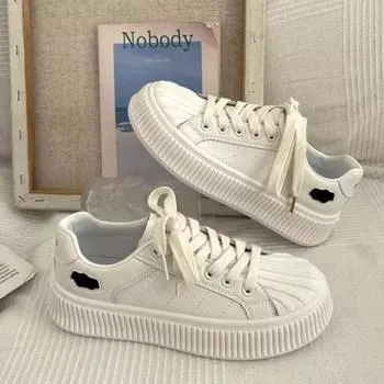 Повседневные дышащие кроссовки с толстой подошвой и увеличенным ремешком 2024 года, женские, новые, модные, простые, универсальные, женские туфли с уздечкой, весна 35