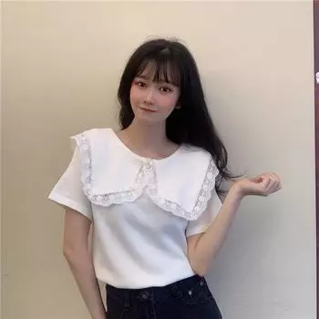 Повседневные футболки для женщин Трикотажные футболки для девочек Милые футболки Тренировочная уличная одежда M белый