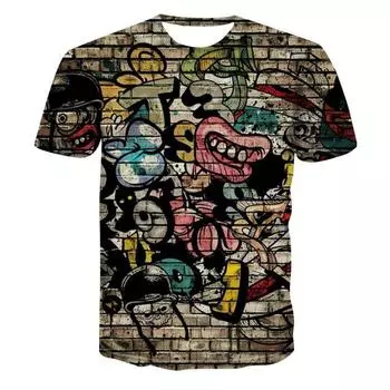 Повседневные футболки мужские ретро-стиль с буквами летние футболки мужские уличные футболки с 3D-принтом модные топы с коротким рукавом и круглым вырезом S