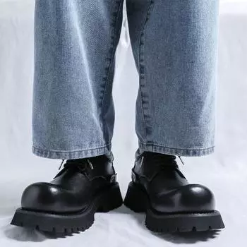 Повседневные кожаные туфли с загнутыми носами, толстая подошва, увеличивающая высоту, туфли дерби с большим носом, мужские туфли в британском стиле, нишевая оснастка, мужские туфли 66689-C 43