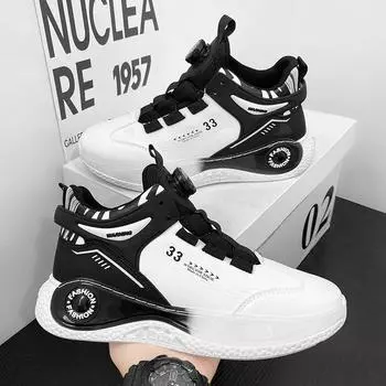 Повседневные кроссовки для мужчин 2025 года, трендовая спортивная обувь с вращающейся пряжкой, высокие кроссовки для бега, баскетбольные кроссовки, теннисные туфли для мужчин 39