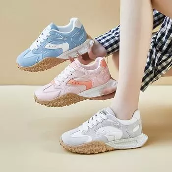 Повседневные кроссовки для женщин, кроссовки для бега, нескользящие удобные женские теннисные туфли на шнуровке, легкие дышащие рабочие кроссовки 35 синий