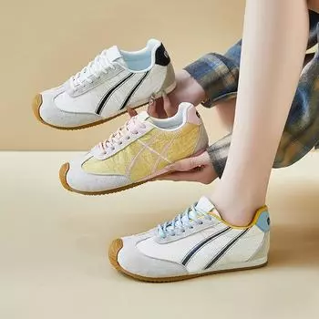 Повседневные кроссовки для женщин, кроссовки для бега, нескользящие удобные женские теннисные туфли на шнуровке, легкие дышащие рабочие кроссовки 35