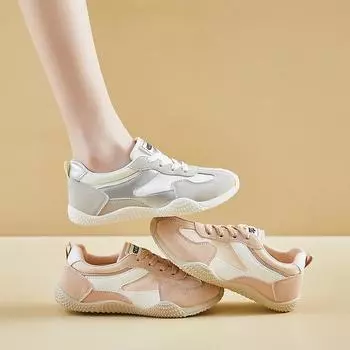 Повседневные кроссовки для женщин, кроссовки для бега, нескользящие удобные женские теннисные туфли на шнуровке, легкие дышащие рабочие кроссовки 35 розовый