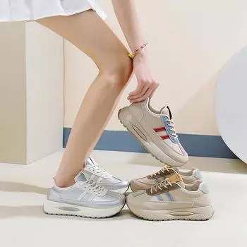 Повседневные кроссовки для женщин Удобные кроссовки для бега Кроссовки для ходьбы на толстой платформе Женские кроссовки для тенниса со шнуровкой и сетчатым дышащим покрытием Легкие 35